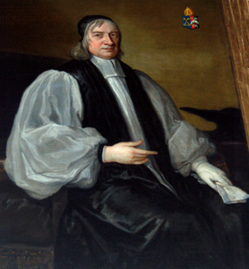 Painting of Edward Fowler in the north aisle May 2010